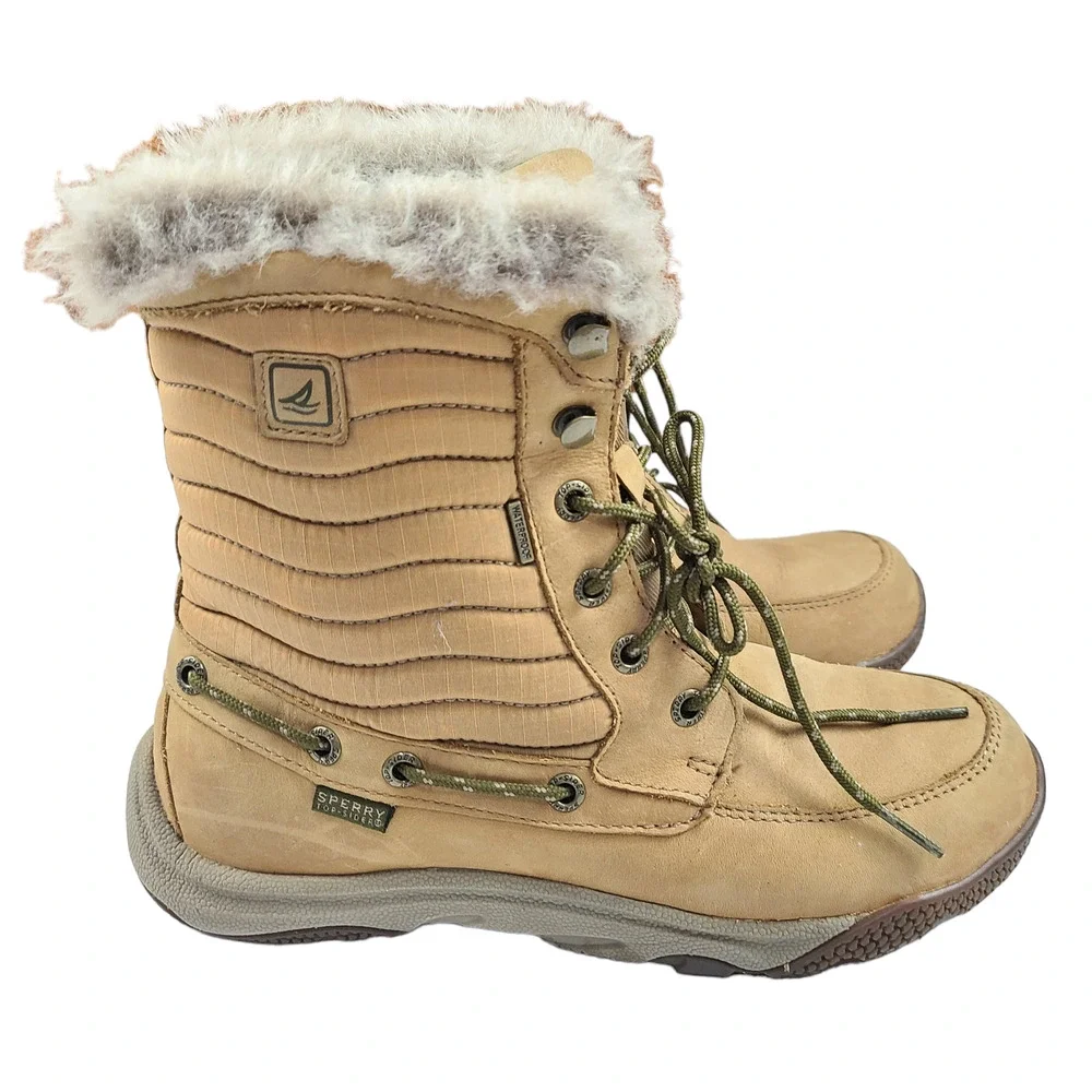 SPERRY WOMEN'S WINTER HARBOR BOOT Brown 6.5 Lace Up Ankle Winter